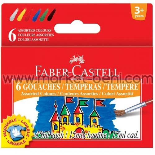 Темперни бои Faber-Castell 6 цвята  ню
