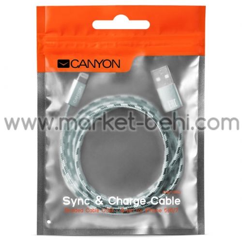 Кабел Cannyon CNE-CFI3 iPhone 5/6/7 Green