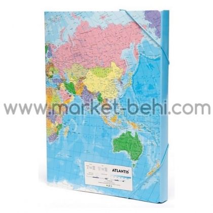 Кутия с ластик 3 см.картон, лак с карта на света