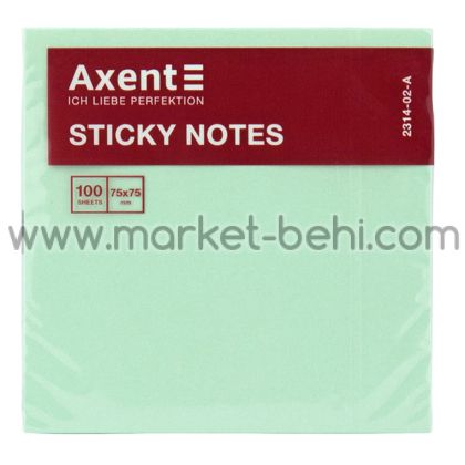 Самозалепващи листчета Axent 75 x 75 мм.,зелен