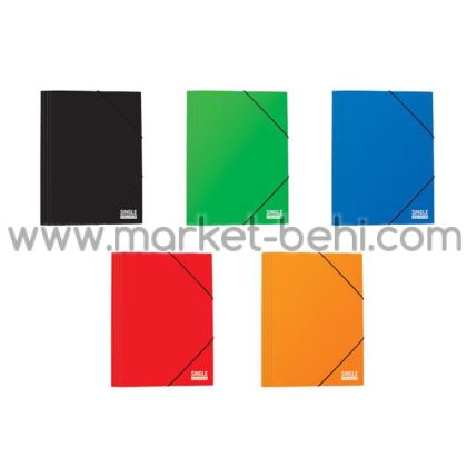 Папка с ластик Single Color картон черна