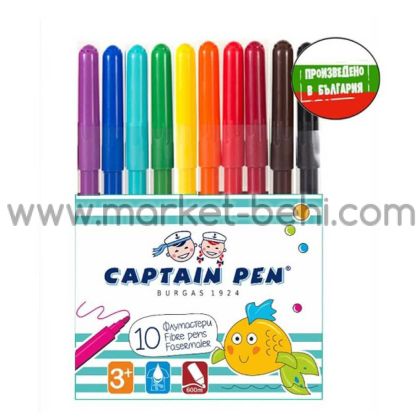 Флумастери Captain Pen, 10 цвята
