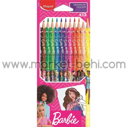 Моливи цветни Maped Barbie, 12 цвята