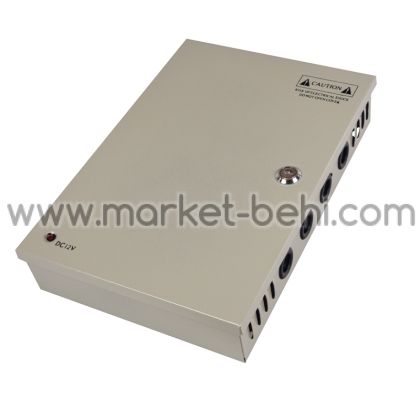 Захранване за видеонаблюдение 12V 30A 18 канала със защита, метална кутия