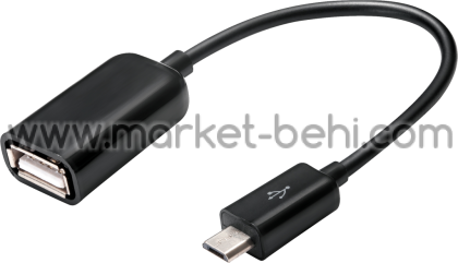 Кабел Micro OTG USB B 0.15м. черен