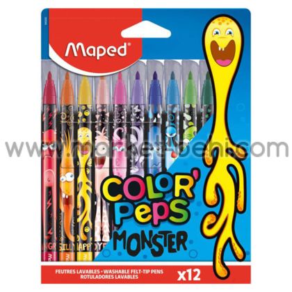 Флумастери Maped Monster, 12 цвята