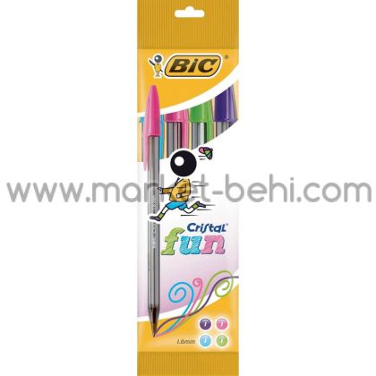 Химикалки Bic Cristal Large Fun, 1.6mm,4 броя