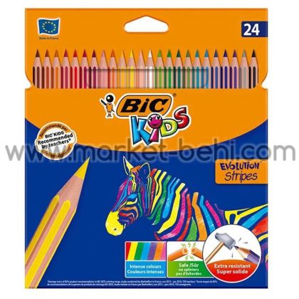 Моливи цветни Bic Evol Stripes 24 цвята