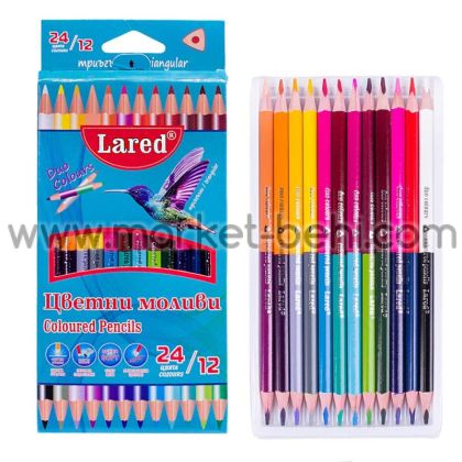 Цветни моливи триъгълни Lared Duo 12/24 цвята
