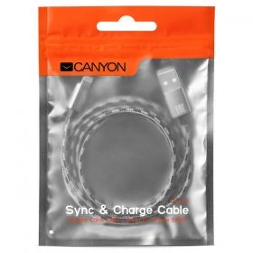 Кабел Canyon CNE-CFI3 iPhone 5/6/7 Dark gray