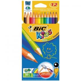 Цветни моливи Bic Kids Ecolution 12 цв. гъвкави