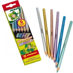 Цветни моливи Jolly Kinderfest metalik,6 цв.