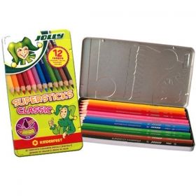 Цветни моливи Jolly Kinderfest ,мет.к-я12цв.