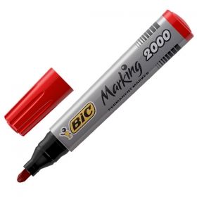 Перманентен маркер Bic 2000 объл връх,  Червен