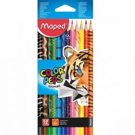 Цветни моливи Maped 12 цв.animals