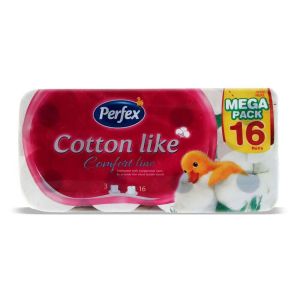 Тоалетна хартия PERFEX Cotton Like, 16 броя,3 пласта