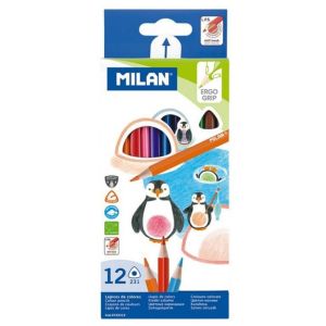 Моливи цветни  Milan, 12 цвята, триъгълни, 0722312