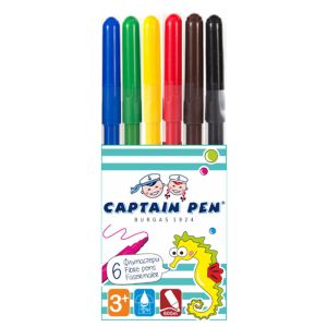 Флумастери Captain Pen, 6 броя