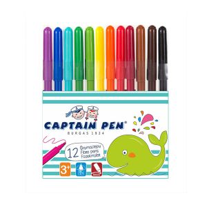 Флумастери Captain  Pen, 12 цвята
