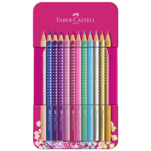Моливи цветни Faber Castell, метална кутия, 12 цвята