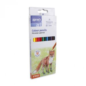 Моливи Spree Art, триъгълни, 12 цвята, 57002