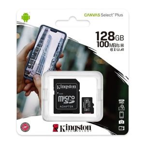 Преносима памет Kingston microSD 128GB Canvas Select Plus + SD адаптер