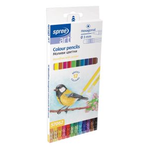 Цветни моливи Spree 12 цвята с гумичка