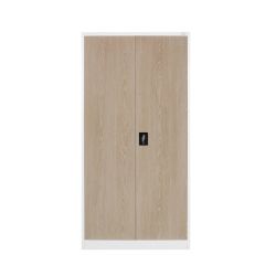 Шкаф RFG, за офис, метален 900 х 400 х 1850 mm, кехлибарен дъб и бяло