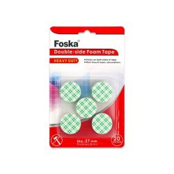 Foska Двойнозалепващи кръгчета, монтажни, 27 mm, 5 броя