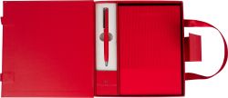 Комплект бележник А5 с х-ка Wellington Oxford, червен