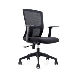 Работен стол RFG Siena W, дамаска и меш, Tilt механизъм, до 120 kg, черна седалка, черна облегалка