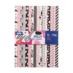 Блок дизайнерска хартия Junior, А5, в тъмни шарки, 16 броя