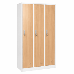 Метален шкаф Carmen CR-1242 J - бял-бук