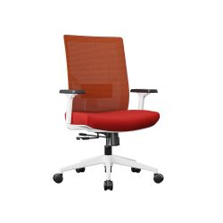 Ергономичен стол RFG Snow W, дамаска и меш, Multi-function механизъм, до 120 kg, тъмночервена седалка, тъмночервена облегалка