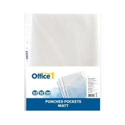 Office 1 Джоб за документи, A4, 50 микрона, мат, 100 броя