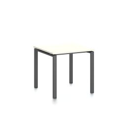 Заседателна маса RFG Monaco, 800 x 800 x 750 mm, ПДЧ 25 mm, бял плот, черни метални крака