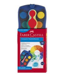 Бои Акварелни Faber-Castel Connector 12 цвята, Син
