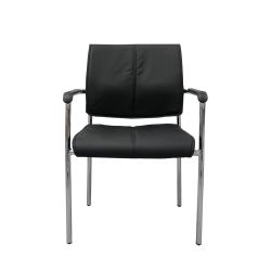 Посетителски стол RFG Flash M, екокожа, метална основа, до 120 kg, черен