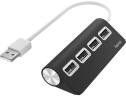 USB 4-портов хъб, 2.0, черен