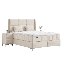 Тапицирана спалня с матрак BELLA 180 x 200 - бежов 02