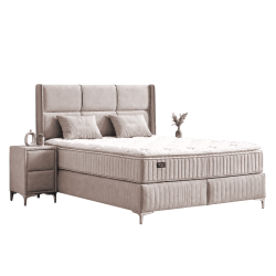 Тапицирана спалня с матрак BELLA 180 x 200 - крем 03