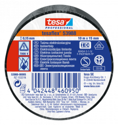 Изолирбанд Tesa 15mm x 10m, Черен