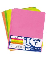 Хартия цветна Trophee A4 80g, 4х25л, неон