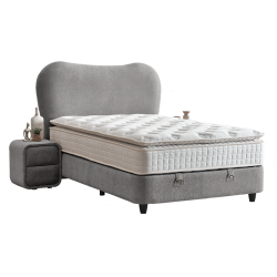 Тапицирана спалня с матрак MOON 120 х 200 - сив 18