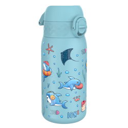 Бутилка за вода Ion8 Print, метална, 400ml, Sharks