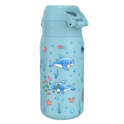 Бутилка за вода Ion8 Print, метална, 400ml, Sharks
