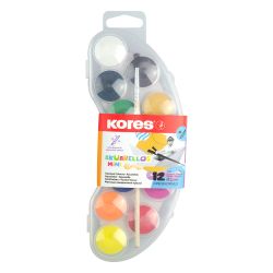 Акварелни бои Kores ф25, Неон, 12 цвята