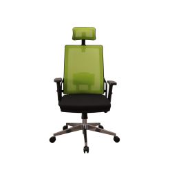 Директорски стол RFG Trento 26 HB, дамаска и меш, Synchronous механизъм, до 120 kg, черна седалка, зелена облегалка