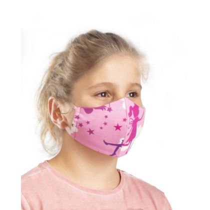 Маска за многократна употреба New Silhouette, трислойна, детска, розова