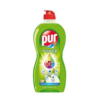 Препарат за миене на съдове Pur Duo Power, ябълка, 450 ml